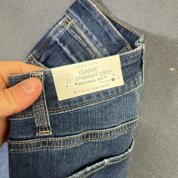 Maurices Classic Straight Crop Jeans Womens 0 Blue Denim Stretch NWT Cute 1378 - Picture 3 of 11